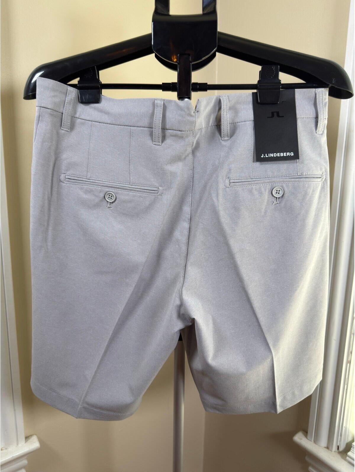 Nwt J.Lindeberg Eloy Golf Shorts Mens 32 Light Gray Melange Micro High Stretch